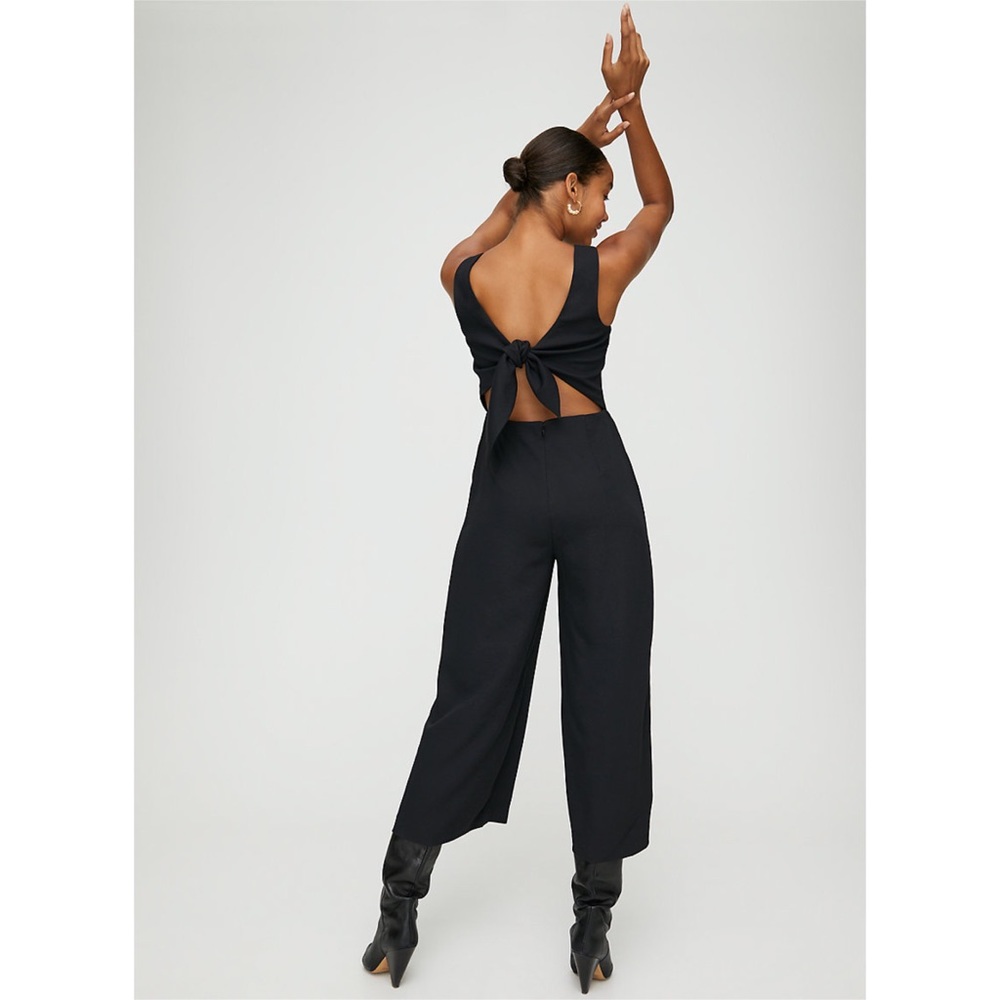 Wilfred Ecoulement Black Tie Back Wide Leg Jumpsuit US Size 12